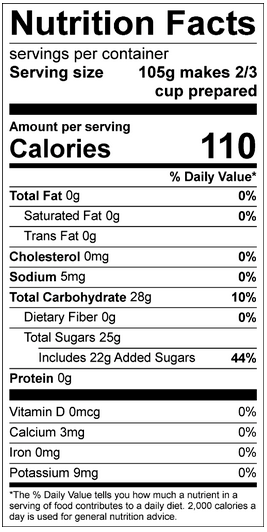 Mango Sorbet Nutritional Facts